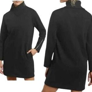 NWT ATHLETA Medium Cozy Karma Vela Dress Black Sweatshirt Dress NWT Turtleneck